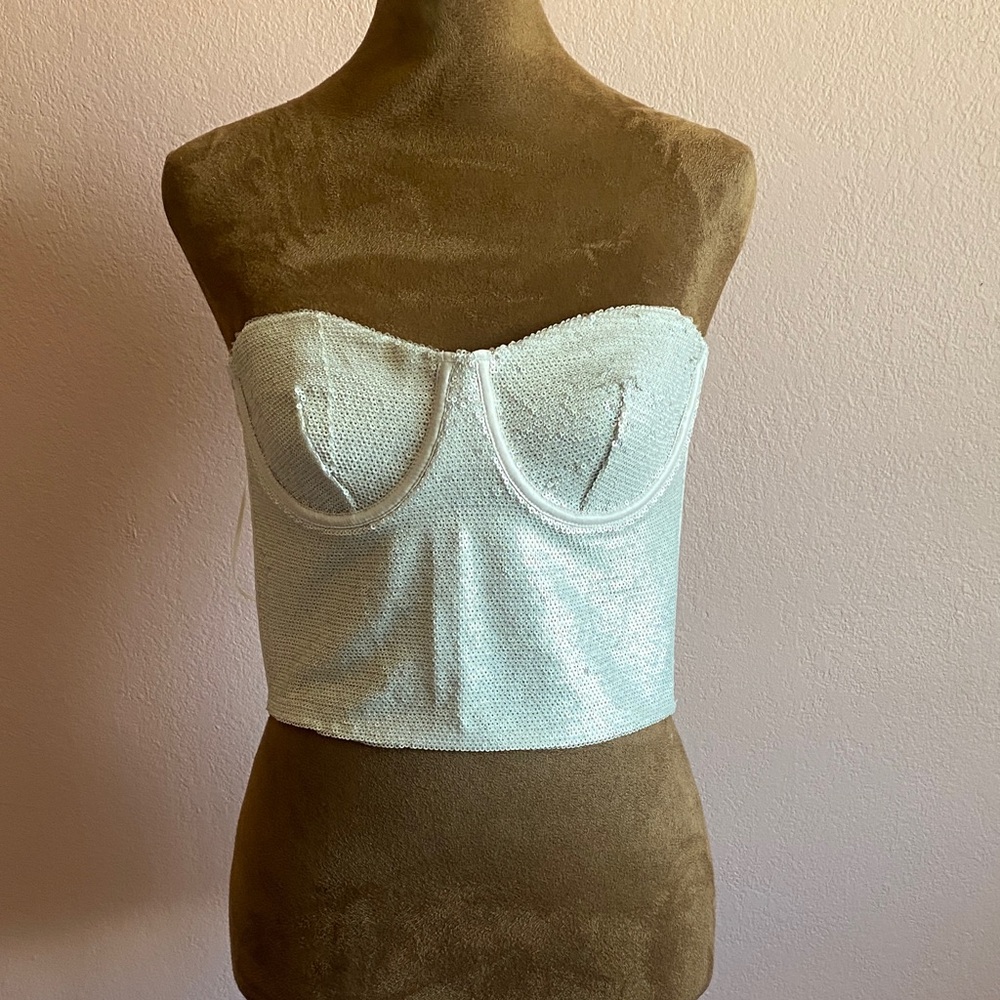 Zara Light Blue Bandeau Bustier